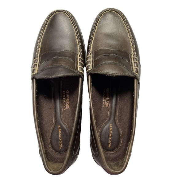 Rockport Men\'s 9 M Comfort DMX Brown Leather Slip On Moc Toe Penny Loafers main image 15